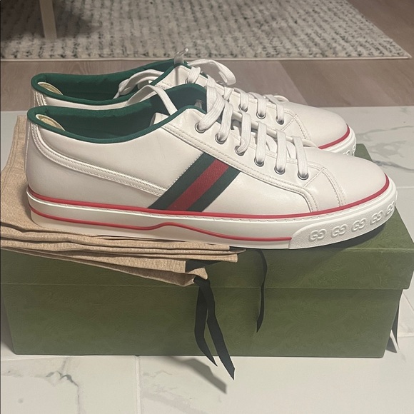 Gucci Other - Gucci White Sneakers with Red and Green Accents